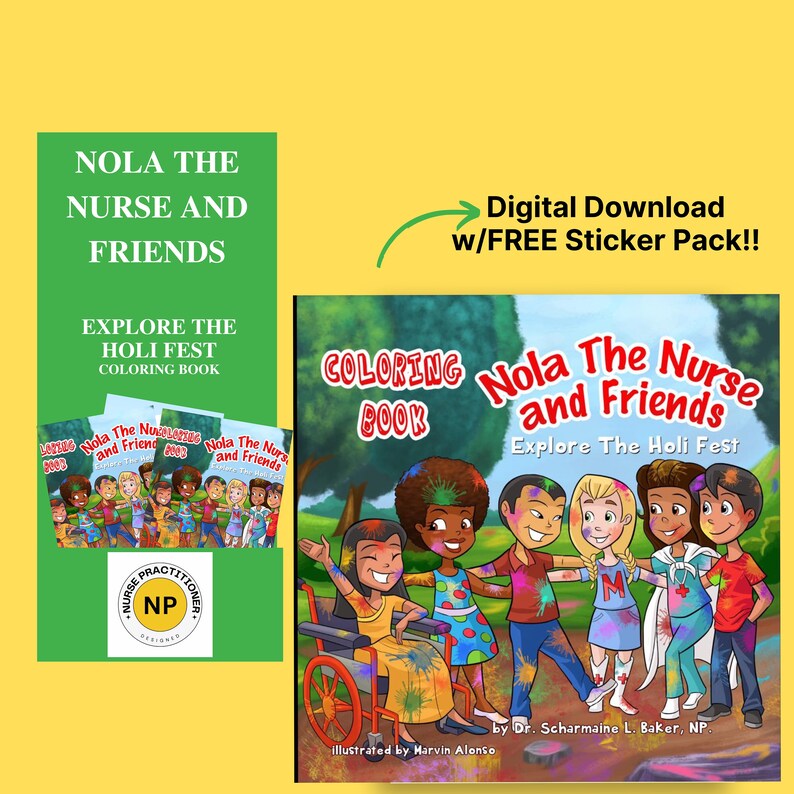 Children's Coloring Book | Printable Coloring Book | Holi Festival | Elementary Homeschool Book |Digital Sticker Pack | INSTANT DOWNLOAD