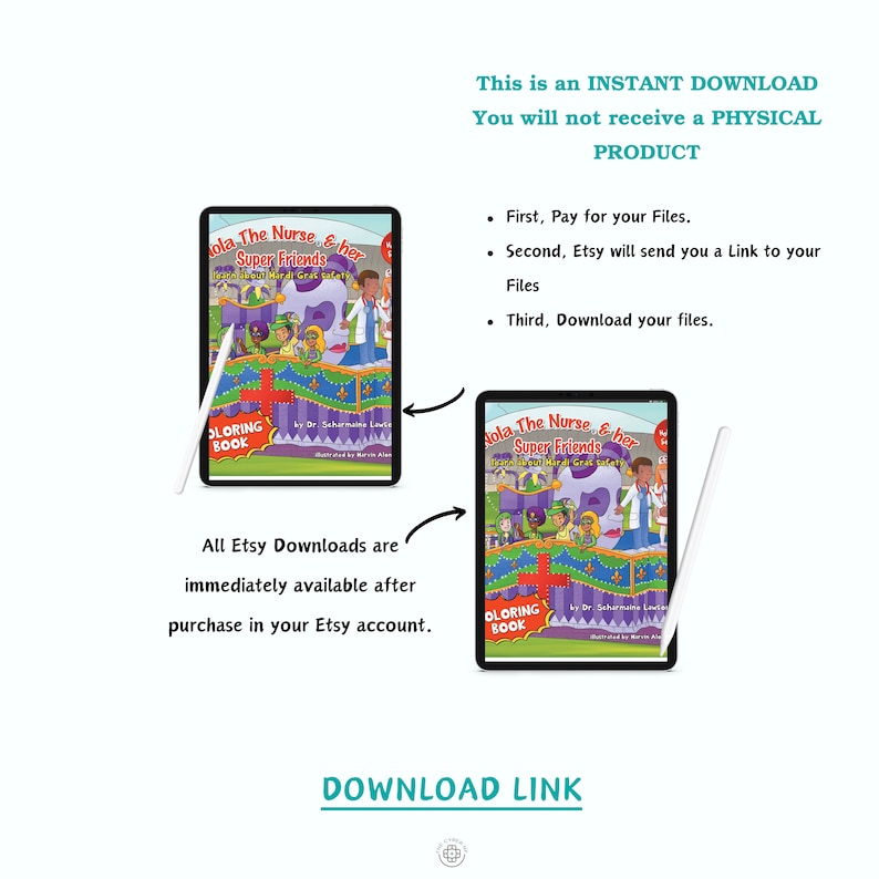 Children's Coloring Book | Mardi Gras| Printable Kid Book | Kid Safety | Elementary Homeschool |Digital Sticker Pack | INSTANT DOWNLOAD