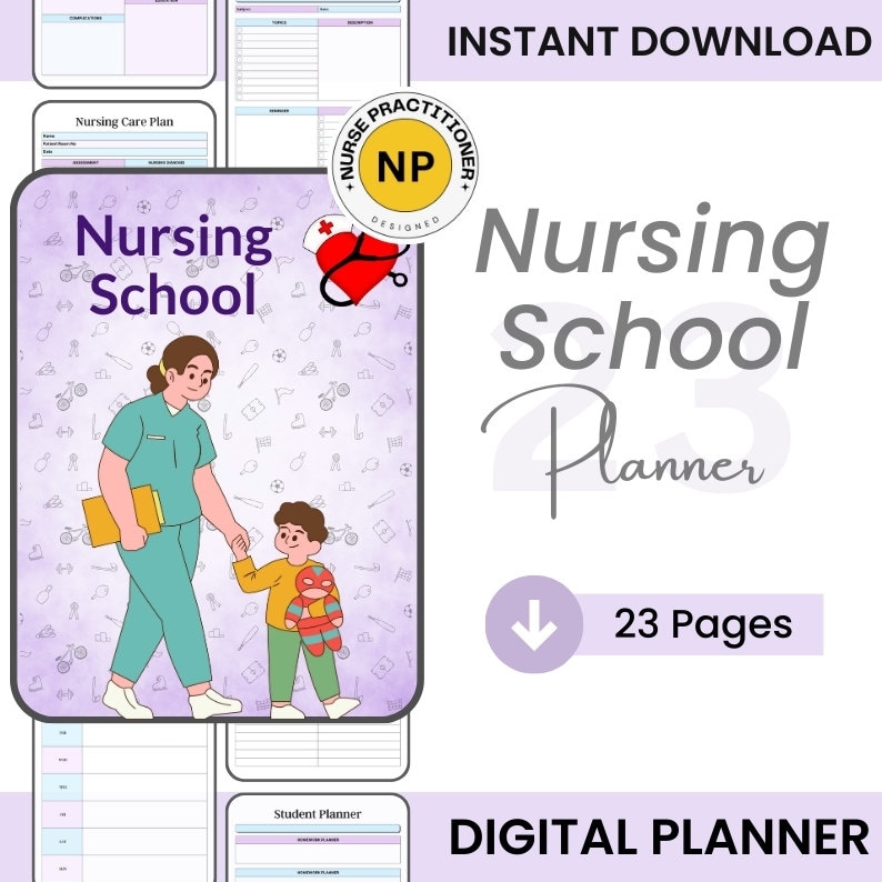 Nursing School Planner / Nursing Student Digital Planner / Digital Planner For Nursing Students / Nursing School Journal / Student Nurse