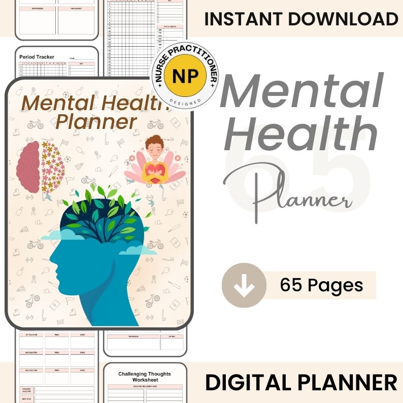 Mental Health Planner / Digital Planner / Medication Tracker / Mood and Habit Tracker / Printable Journal| INSTANT DOWNLOAD| Mental Health