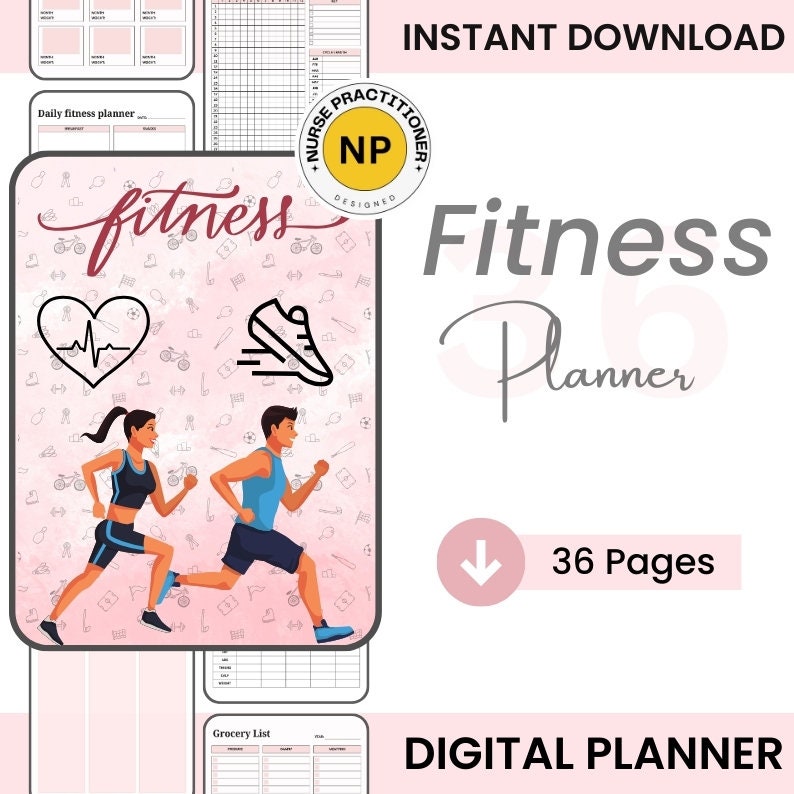 Fitness Planner / Digital Planner / Weight Loss / Diet Planner / Workout Tracker / Printable Planner/Wellness Planner/INSTANT DOWNLOAD
