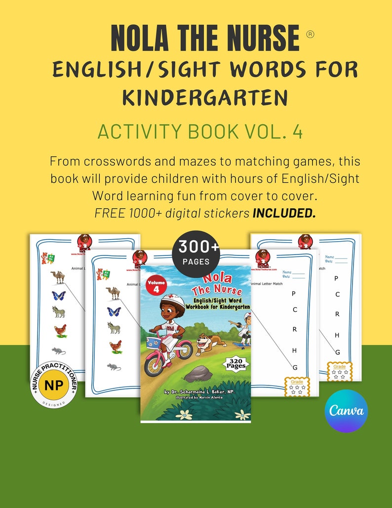 Children's Activity Book | DIY Activity Book| English Book | Sight Words | Kindergarten Homeschool |Digital Sticker Pack | INSTANT DOWNLOAD