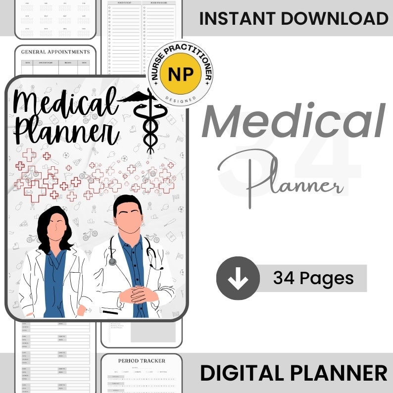 Medical Health Planner / Medical Binder / Wellness Organizer / Health Tracker / Wellness Tracker /Health Overview / Digital Planner