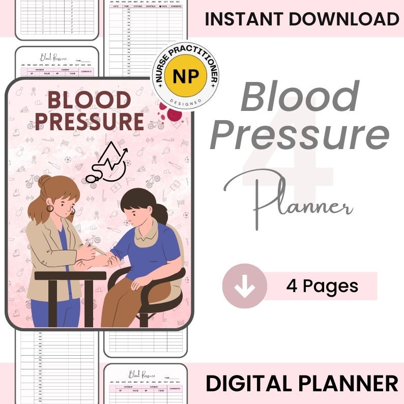 Blood Pressure / Diabetes / Hypertension / Hypotension / Digital Planner / Printable Planner/ Chronic Care Planner/ INSTANT DOWNLOAD/ HTN